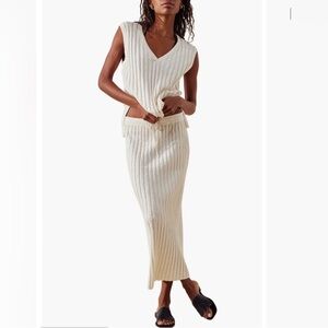 FREE PEOPLE BEACH Veda Cotton Blend
Sleeveless Sweater & Skirt Set